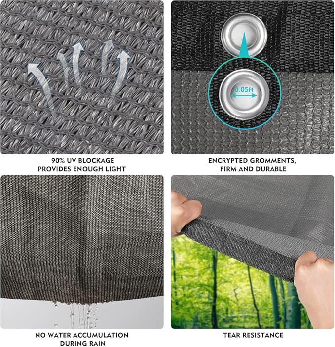 90% Shade Cloth Sun Shade Fabric Privacy Screen Shade Cover - Image 5
