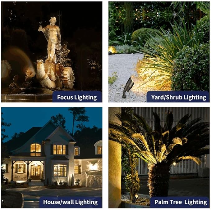 Gardenreet Brass Low Voltage Landscape Spotlights Kit 12V LED - Image 4