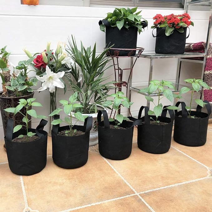 JERIA 12-Pack 30 Gallon Grow Bags, 300G Thickened Nonwoven Garden Pots - Image 7