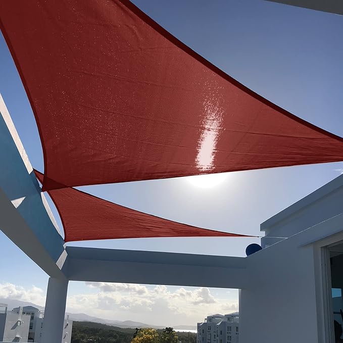 SUNNY GUARD Sun Shade Sail 20'x20'x20' Triangle Terra Red UV Block Sunshade by SUNNYGUARD