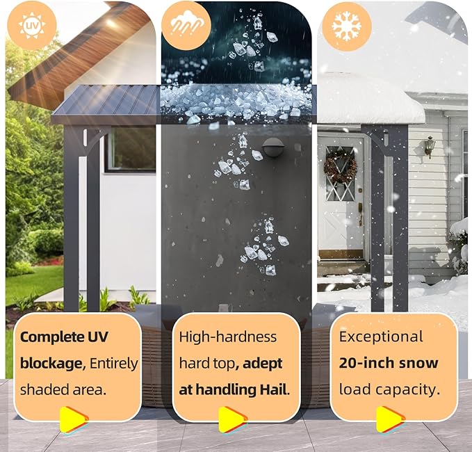 AECOJOY 10' x 10' Hardtop Gazebo Outdoor Pergola, Heavy Duty Lean to Metal - Image 4