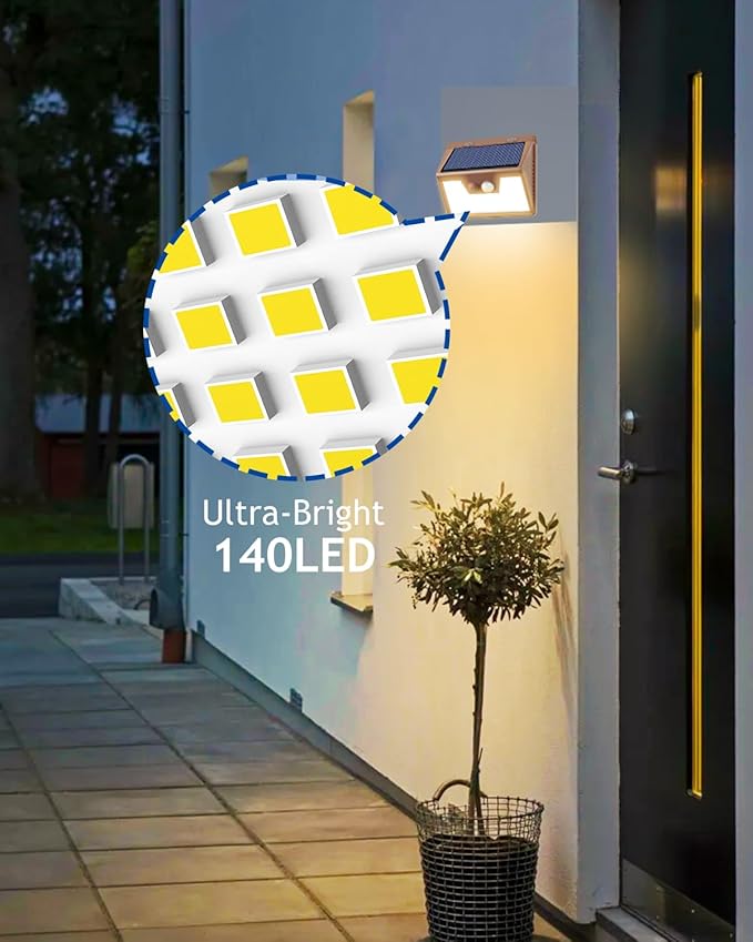Peasur Solar Lights Outdoor Motion Sensor, 3 Modes Solar Security Wall Lights - Image 2