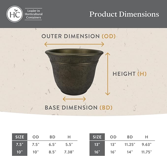 The HC Companies Sierra Round Self-Watering Pot - Image 5