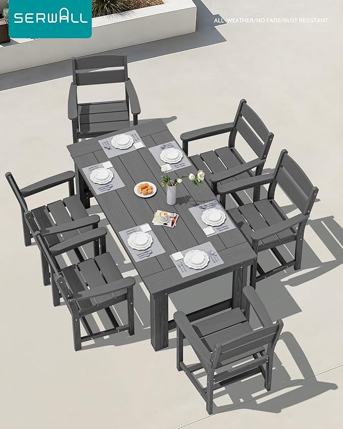 SERWALL HDPE Outdoor Dining Chair, Patio Dining Chair - Image 6