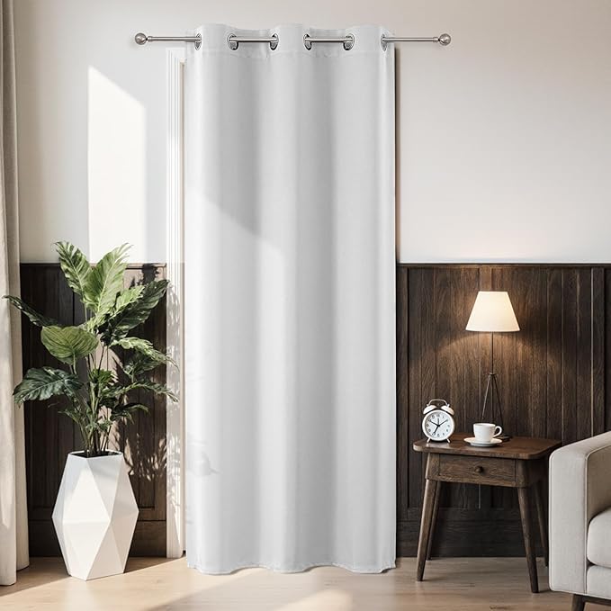 Joydeco Blackout Door Curtain for Doorway Privacy 80 Inches Long, Grommet by JOYDECO