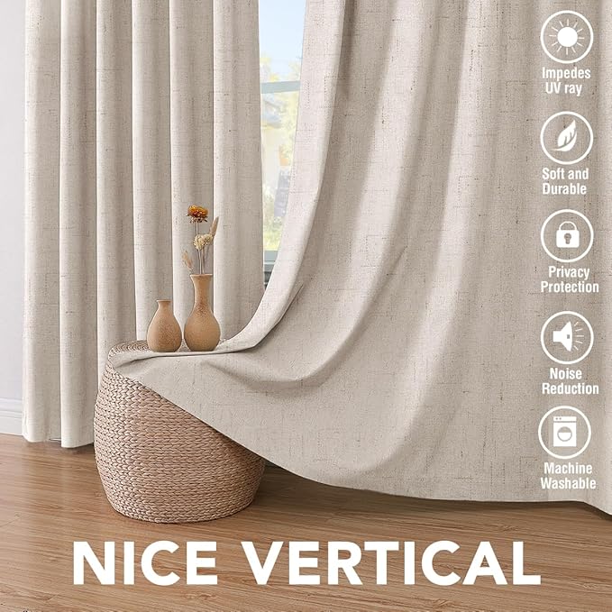 H.VERSAILTEX Linen 100% Blackout Curtains - Image 7