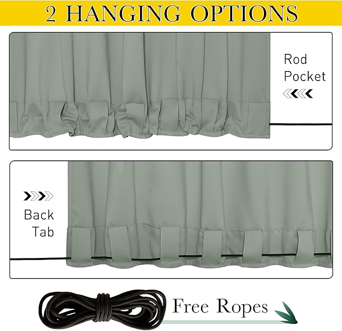NICETOWN 2 Panels Weighted Outdoor Curtains - Image 3