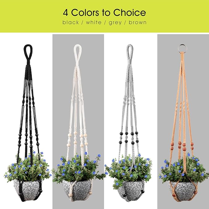 RIFNY Macrame Plant Hanger for 5 to 10 Inch Plant Pots, 35 Inch Woven Rope - Image 5