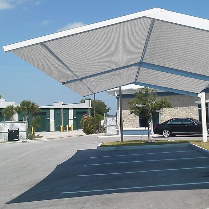 Eden's Decor Straight Flat-Edged Sun Shade Sail Rectangular 6' x 12' Grey - Image 7