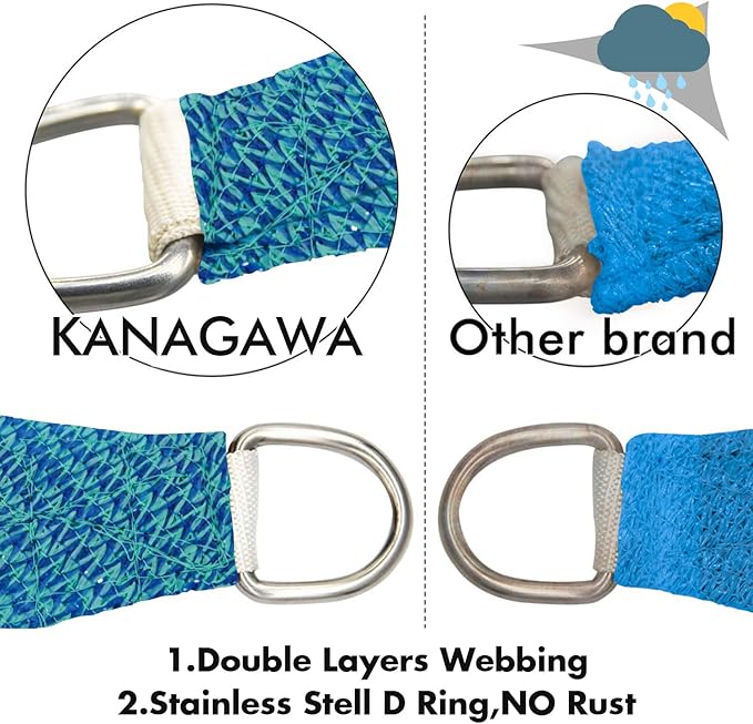 KANAGAWA 14'X18' Turquoise Mix Custom Size Sun Shade Sail Rectangle UV Block - Image 5