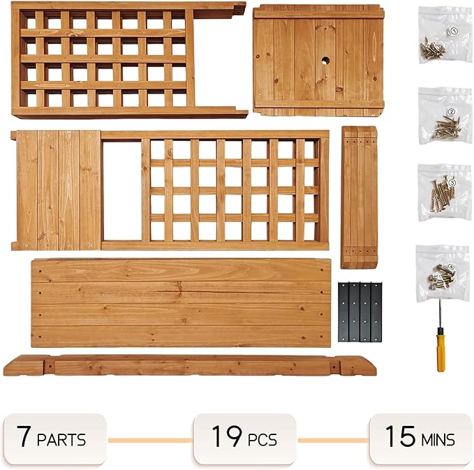 Raised Garden Bed Wooden Patio Planter - Image 7