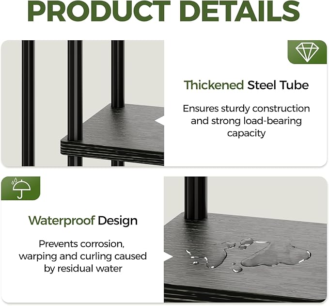 Bamworld Plant Stand Indoor, Corner 5 Tier Metal Plant Shelf - Image 6