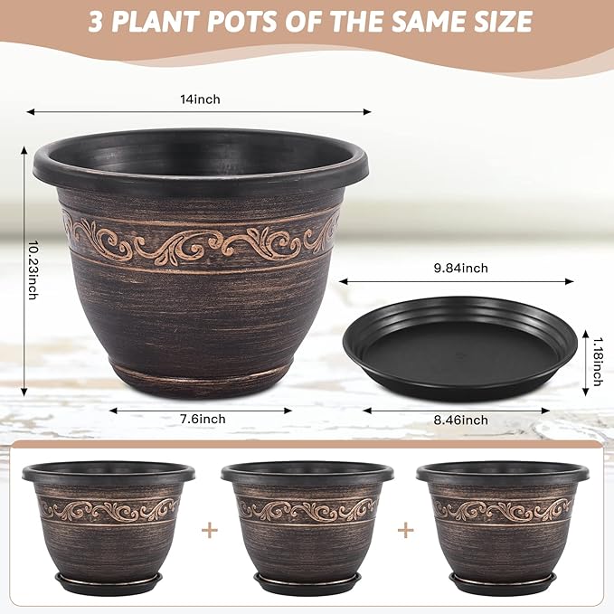 Plastic-Plant-Flower-Planters-14 Inch - Image 2