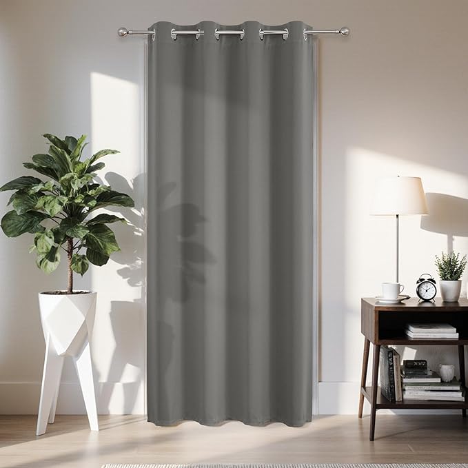 Joydeco Blackout Door Curtain for Doorway Privacy 108 Inches Long, Grommet by JOYDECO