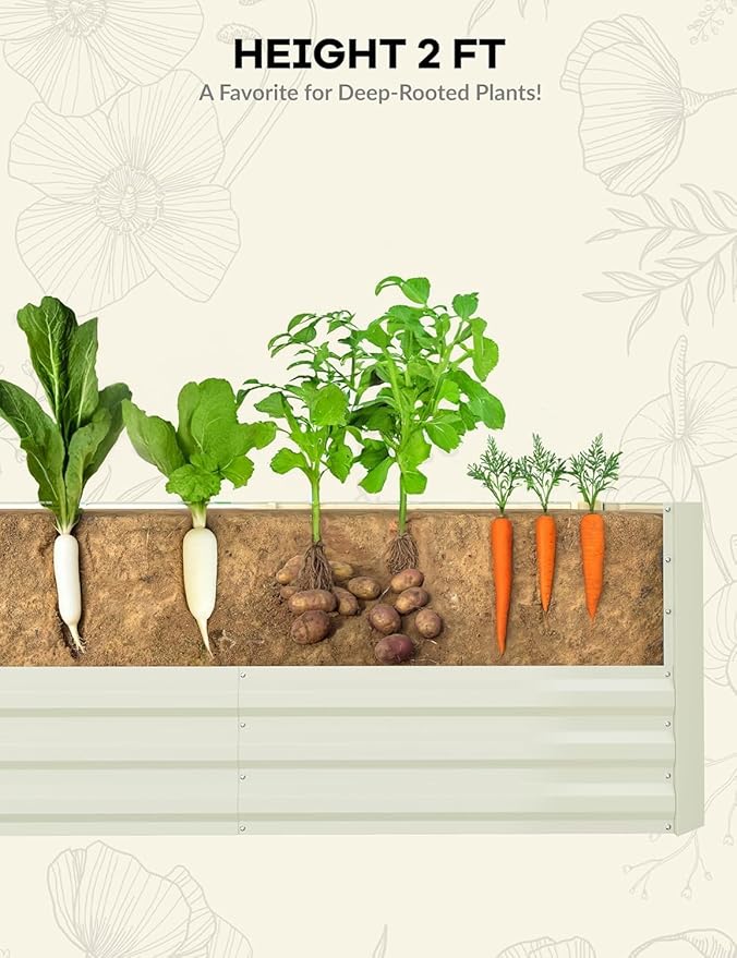 Garvee 8x4x2ft Galvanized Raised Garden Bed Outdoor, Rust-Resistant Raised - Image 2
