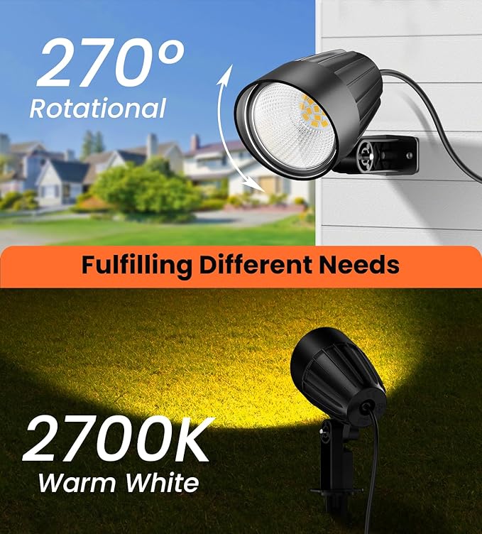 MEIKEE 7W LED Landscape Lights, 12V/24V Low Voltage Landscape Lighting IP66 - Image 3