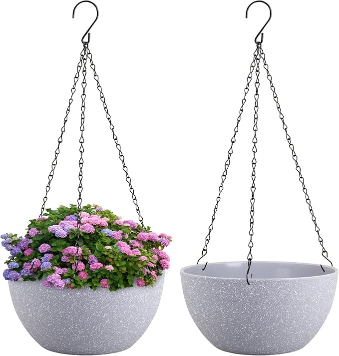 8 inch Small Hanging Planters for Indoor Outdoor Plants, 2 Pack Hanging Flower by Meowell