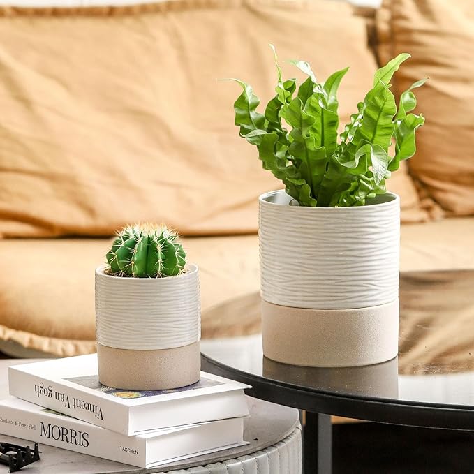 Nihow Self Watering Plant Pot: 4.5 Inch Ceramic Planter - Image 6
