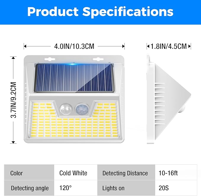 Peasur 16Pack Solar Motion Sensor Lights Outdoor Waterproof, 140LED 3 Modes - Image 7