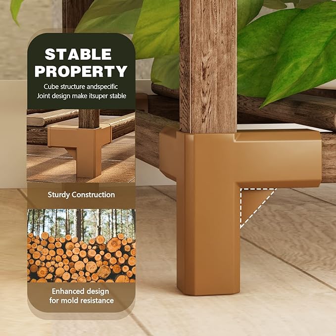 Bamworld Small Plant Stand Indoor 3 Tier Plant Shelf Outdoor Corner Plant Holder - Image 3