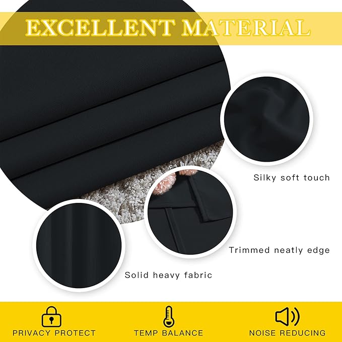 NICETOWN Black Out Living Room Curtain 118 inches Long, Grommet Thermal - Image 5