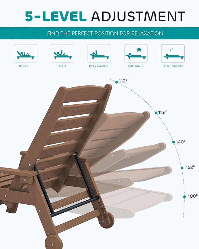 SERWALL Patio Chaise Lounge Chair Set of 2 - Image 7