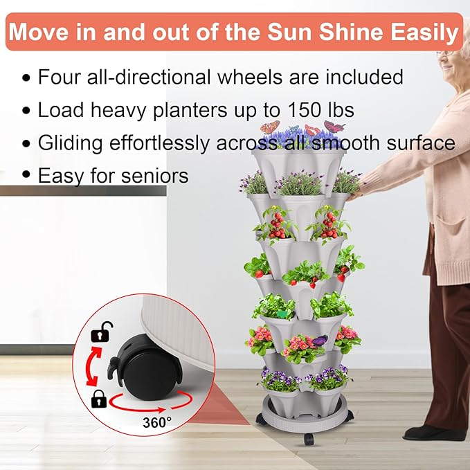 DUNCHATY Stackable Planter, Vertical Strawberry Planter - Image 5