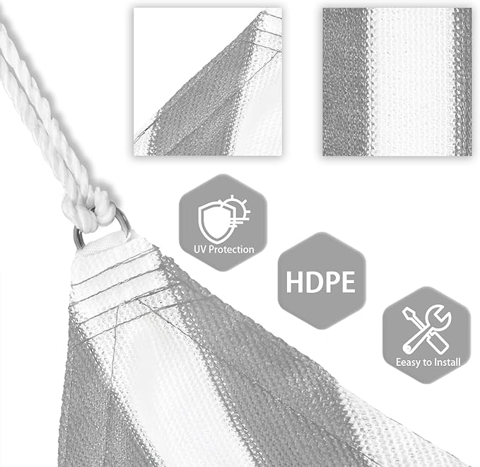 Patio Paradise 15' x 15' x 15' Sun Shade Sail Triangle Canopy Shade Cloth - Image 3
