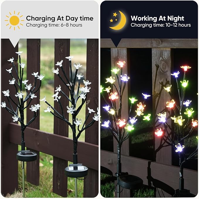 Solar Garden Lights Waterproof, Solar Lights Outdoor Decorative 8Pack, 160Led - Image 4