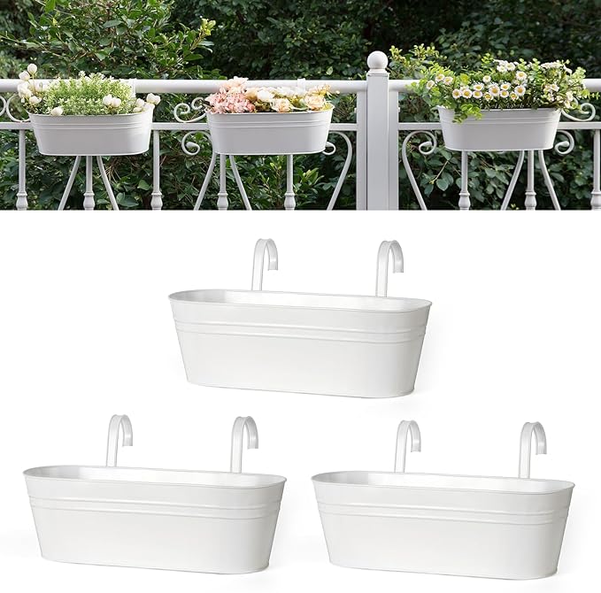 Dahey 3 Pcs Metal Iron Hanging Flower Pots by Dahey