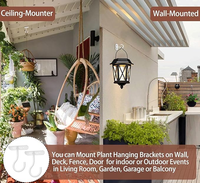 Ceiling Hooks 6Pack for Hanging Plants 2.5in White - Image 5
