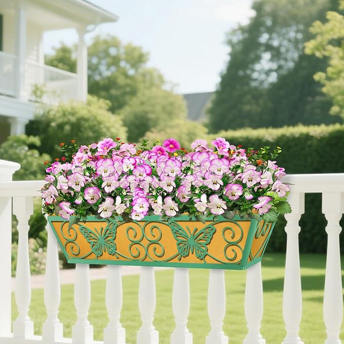 2 Pack 24 Inch Window Boxes Planters Railing Planter Box - Image 7