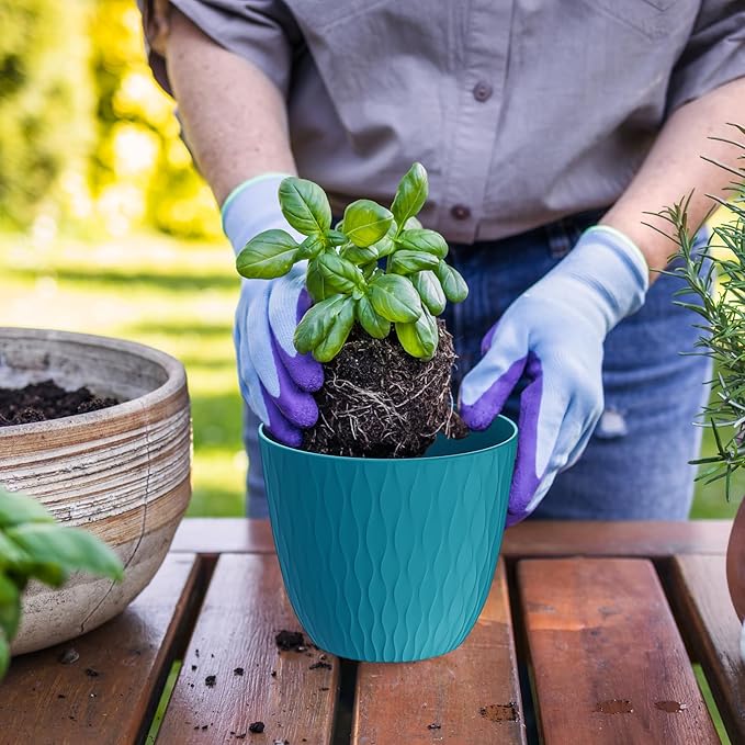 7 inch Flower Pots, 5 Pack Plant Pots - Image 4