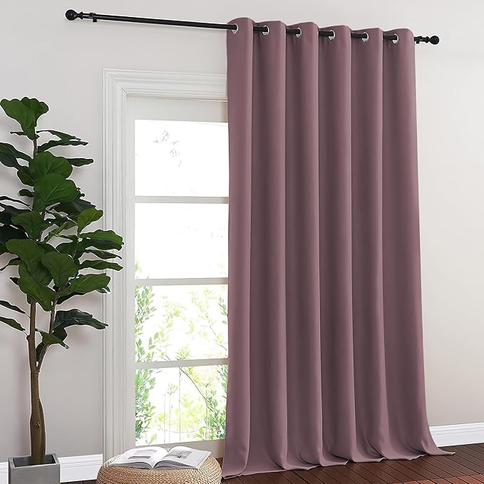 NICETOWN Room Divider Curtain 132 Inches Long, Wide Blackout Sliding Door - Image 8