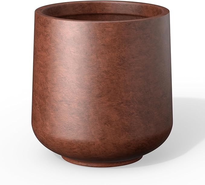 Kante 15.3" Dia Round Concrete Planter, Outdoor Indoor Large Plant Pots by Kante