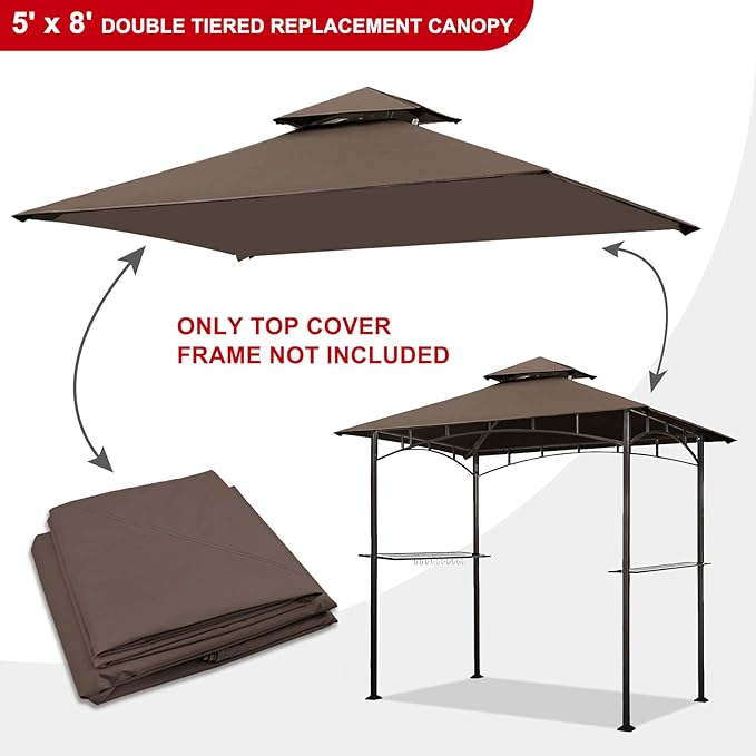 Eurmax USA High Performance Grill Gazebo Canopy Replacement Cover 5x8 BBQ - Image 2