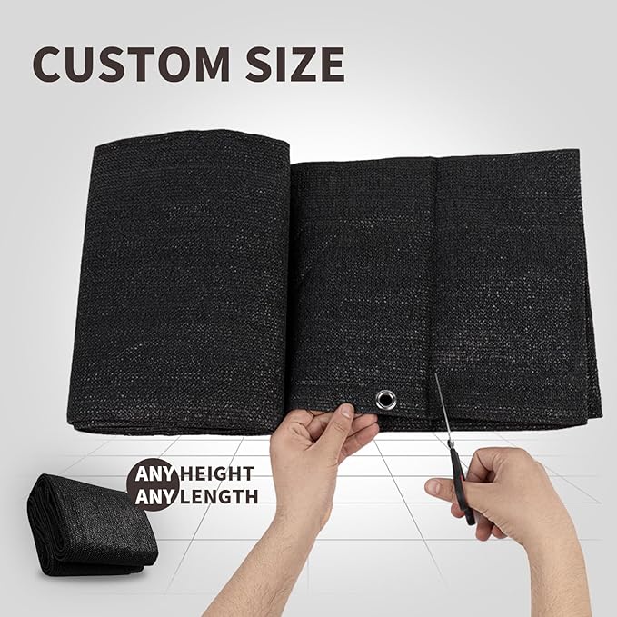 LOVE STORY Custom Size 2'6''x13' Black Balcony Privacy Screen, UV Block Privacy - Image 2