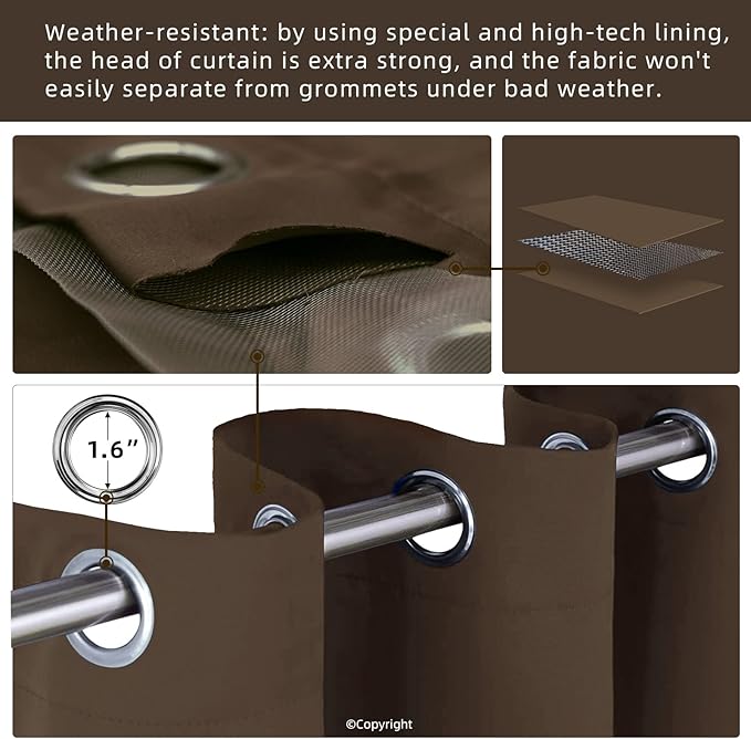 Waterproof Outdoor Curtain W105 x L84 - Image 3
