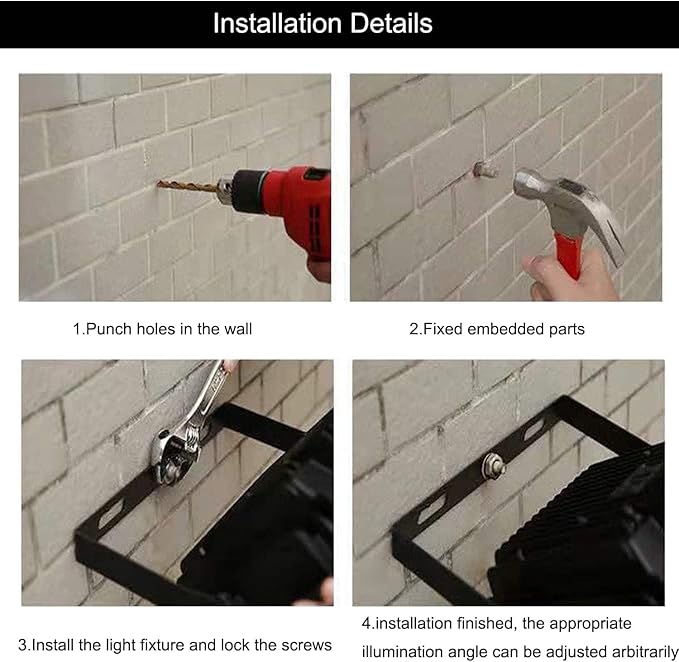 4Pack LED Flood Light Outdoor, 100W LED Work Light 11000lm - Image 5