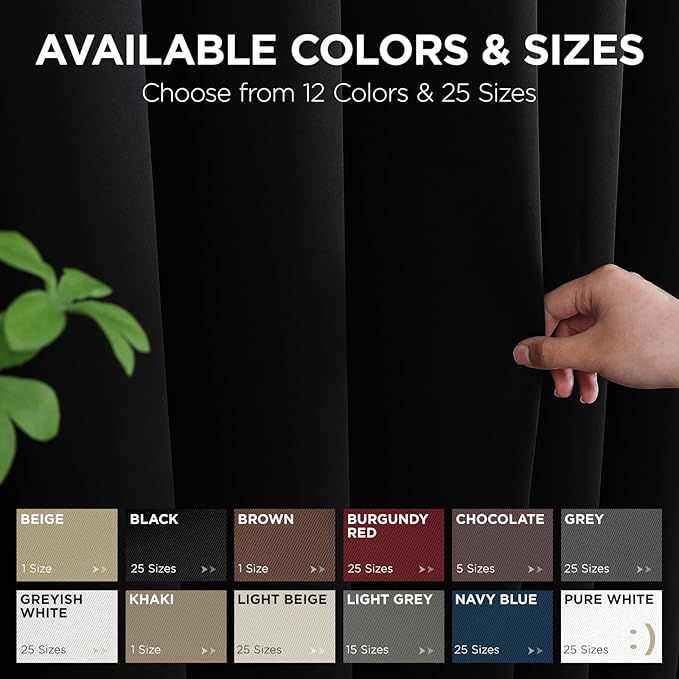 Joydeco Blackout Patio Sliding Door Curtains 108 Inches Long, Grommet Privacy - Image 9