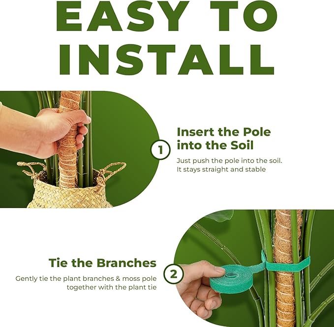 63 Inch Bendable Moss Pole Monstera Plant Support - Image 6