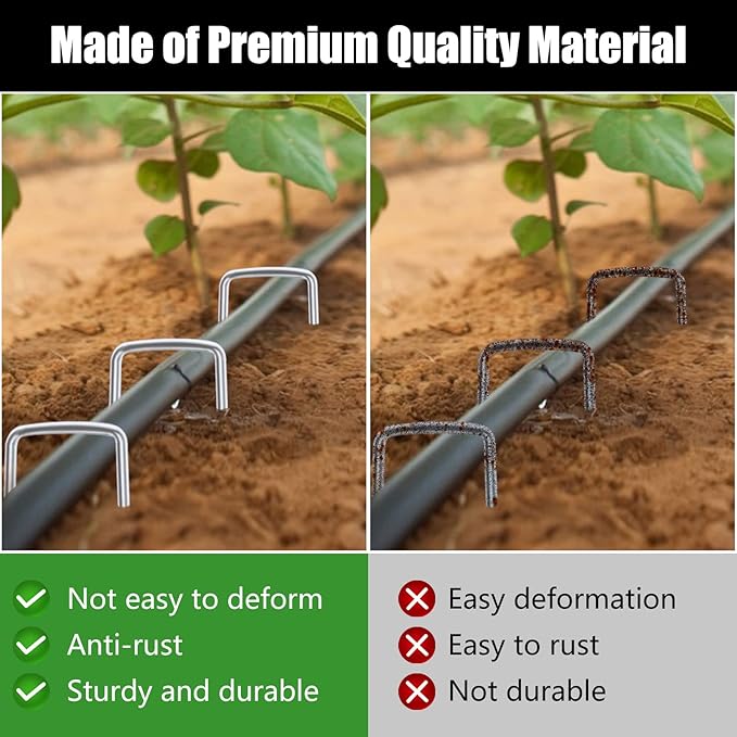FEED GARDEN 6 Inch 1000 Pack Galvanized Landscape Staples 11 Gauge Anti-Rust - Image 8