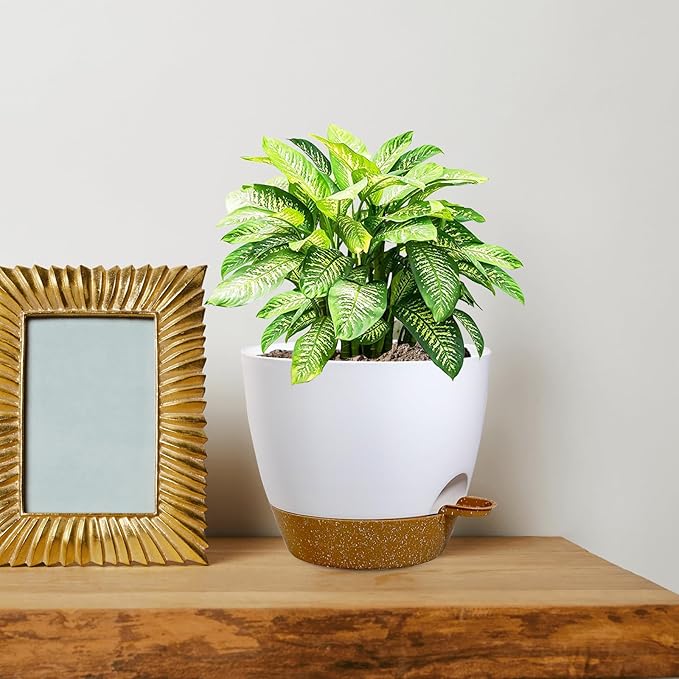 10 inch Self Watering Pots, 2 Pack Plastic Planters - Image 7