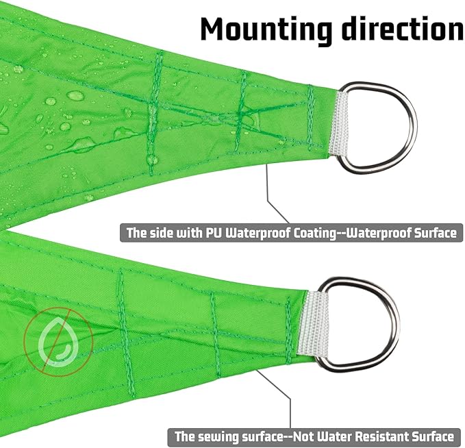 LOVE STORY Triangle 7'x7'x7' Waterproof Sun Shade Sail Canopy UV Block - Image 3