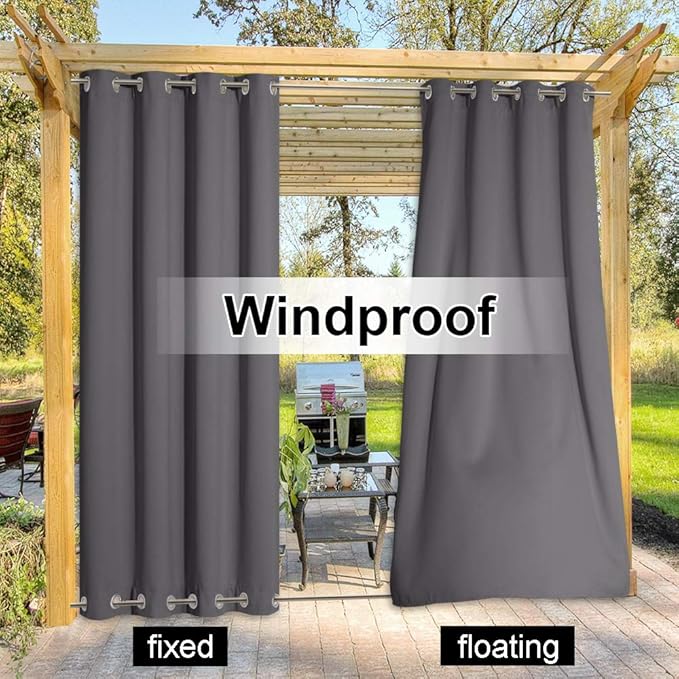 NICETOWN Outdoor Curtain Waterproof Extra Long 108" - Image 3
