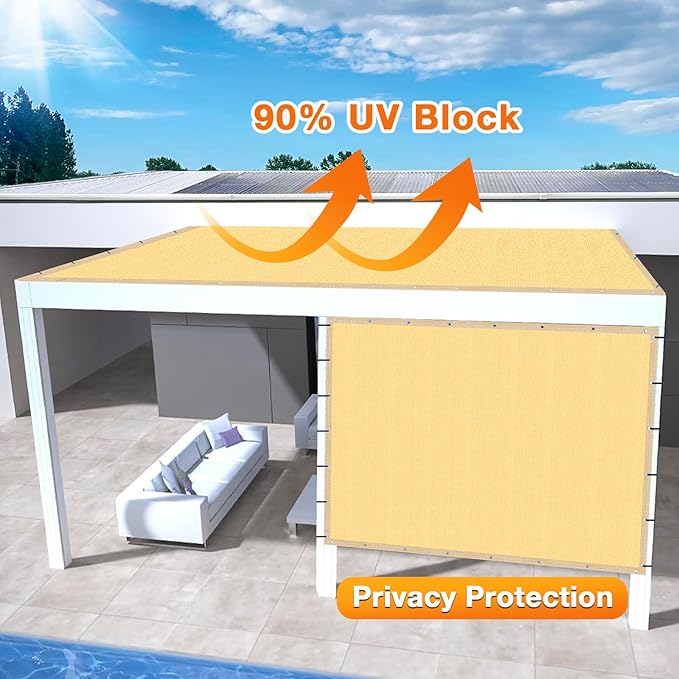 Artpuch Outdoor Pergola Shade Cover 7x9 FT Sun Shade Cloth - Image 3