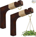 Plant Hanger Hooks for Indoor Hanging Plants, 2 Pack Rustic Farmhouse Wooden by Musicisontheway--Micovay