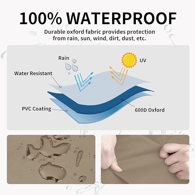 Easy-Going Heavy Duty 600D Outdoor Daybed Cover 88 Inch UV Resistant Patio - Image 3