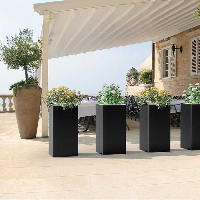 Tall Metal Planter Box for Outdoor Plants 15" L x 15" W x 30" H, Heavy Duty - Image 6