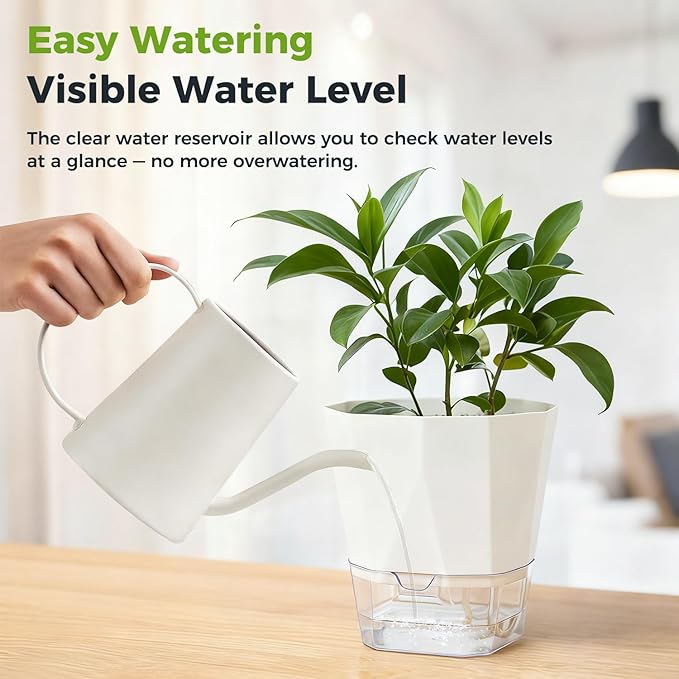 6 Pack Self Watering Pots for Indoor Plants, 5 Inches Self Watering Planters - Image 9